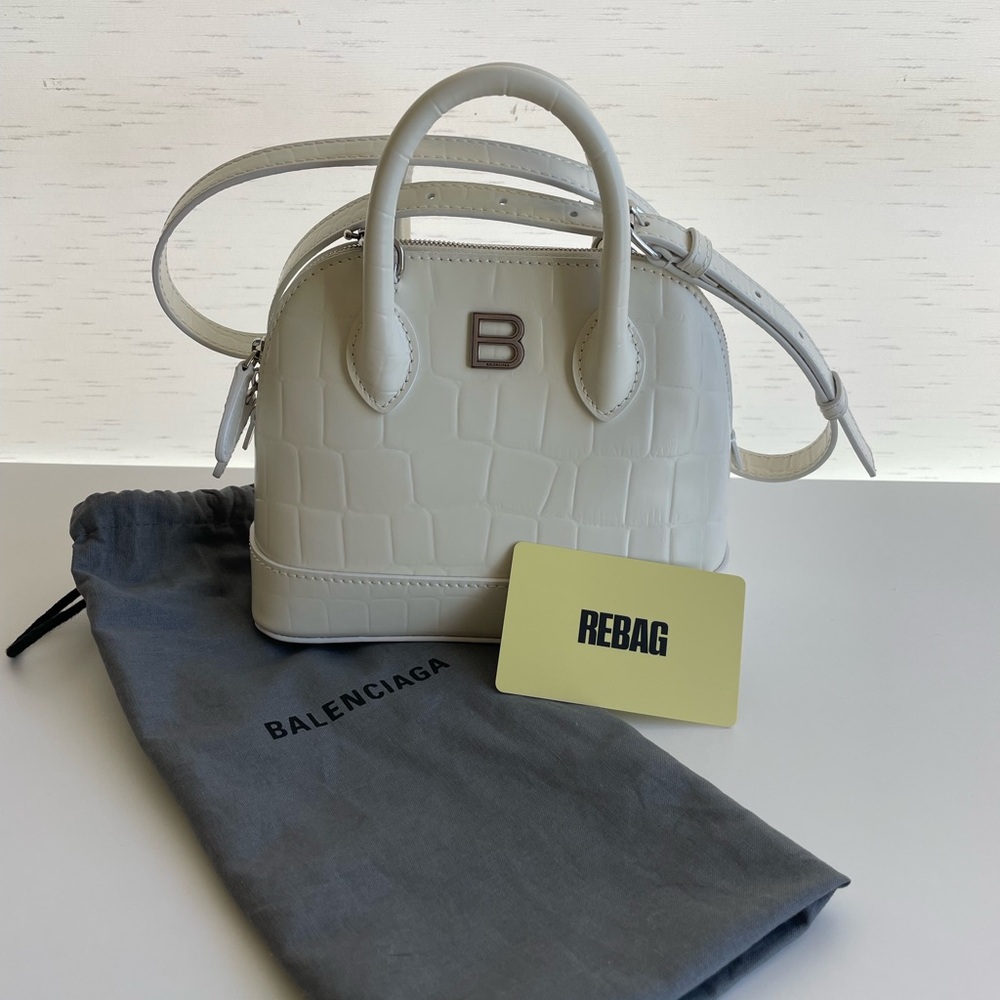 Balenciaga Ville Bag Crocodile Embossed Leather
XXS White